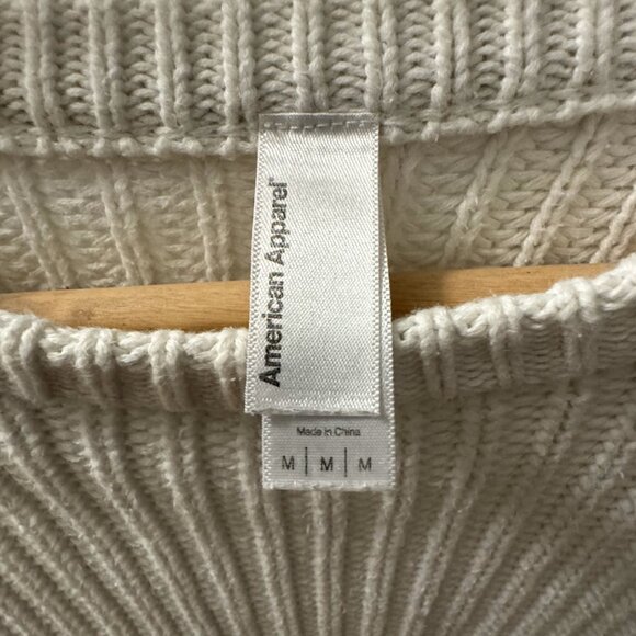 American Apparel White Knit Sweater - Women's Medium - Picture 2 of 2